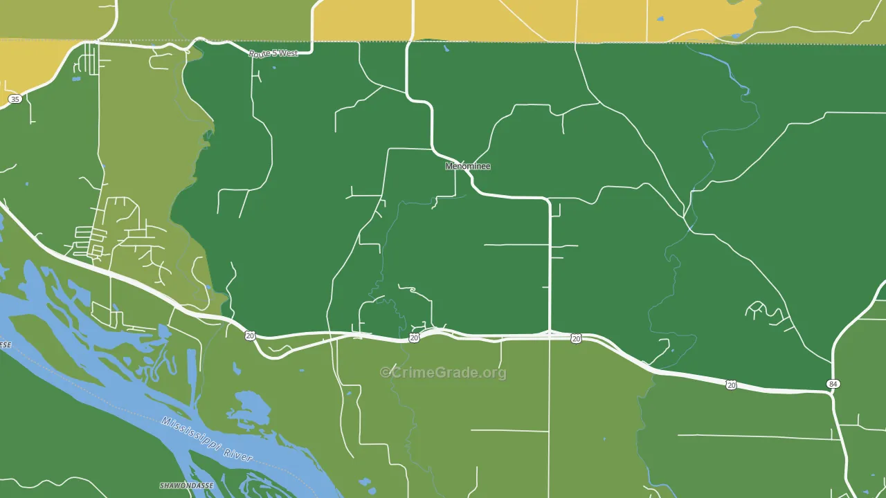 Menominee, IL Map of Drug-Related Crime Rates