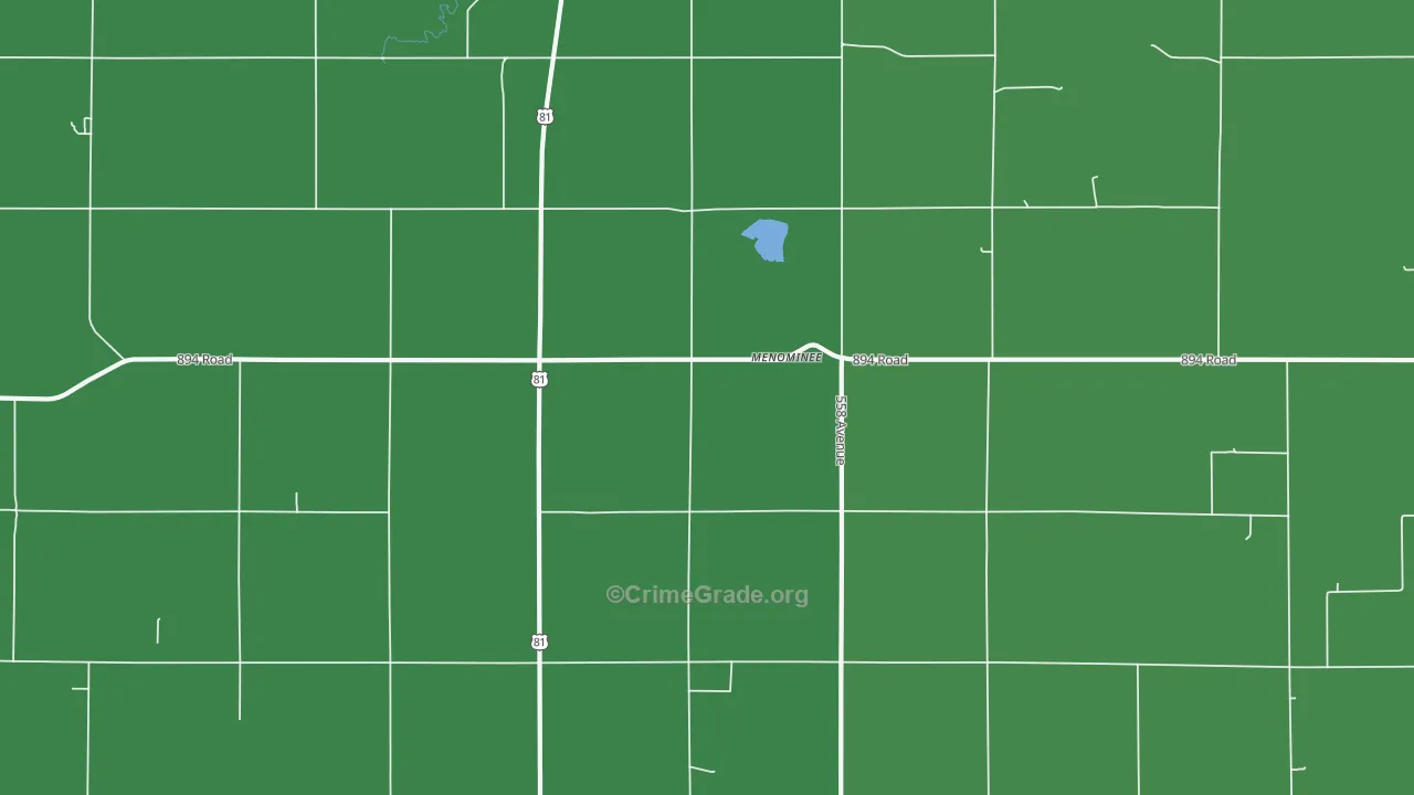 Menominee, NE Map of Drug-Related Crime Rates