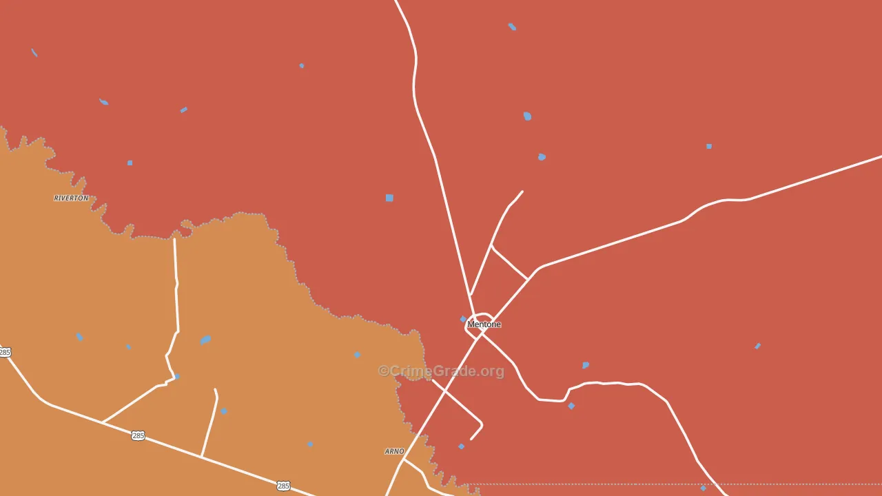 Mentone, TX Map of Drug-Related Crime Rates