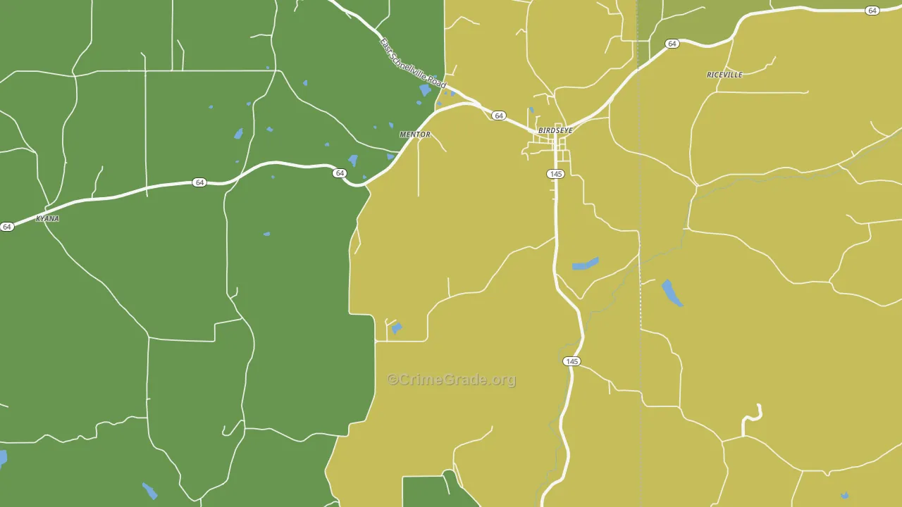 Mentor, IN Map of Drug-Related Crime Rates