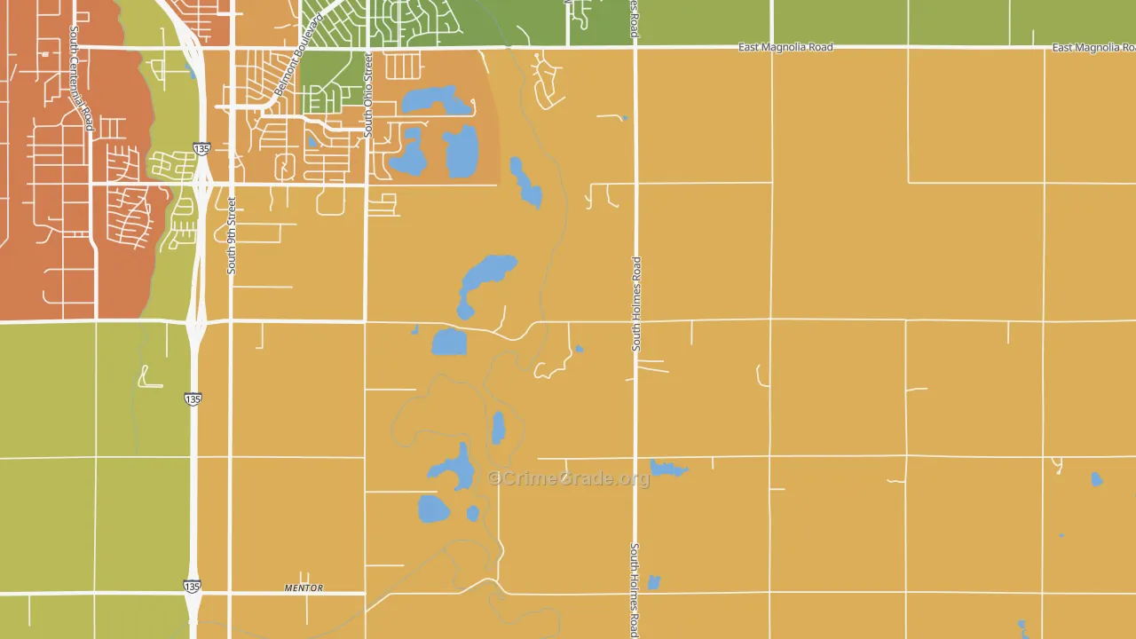 Mentor, KS Map of Drug-Related Crime Rates