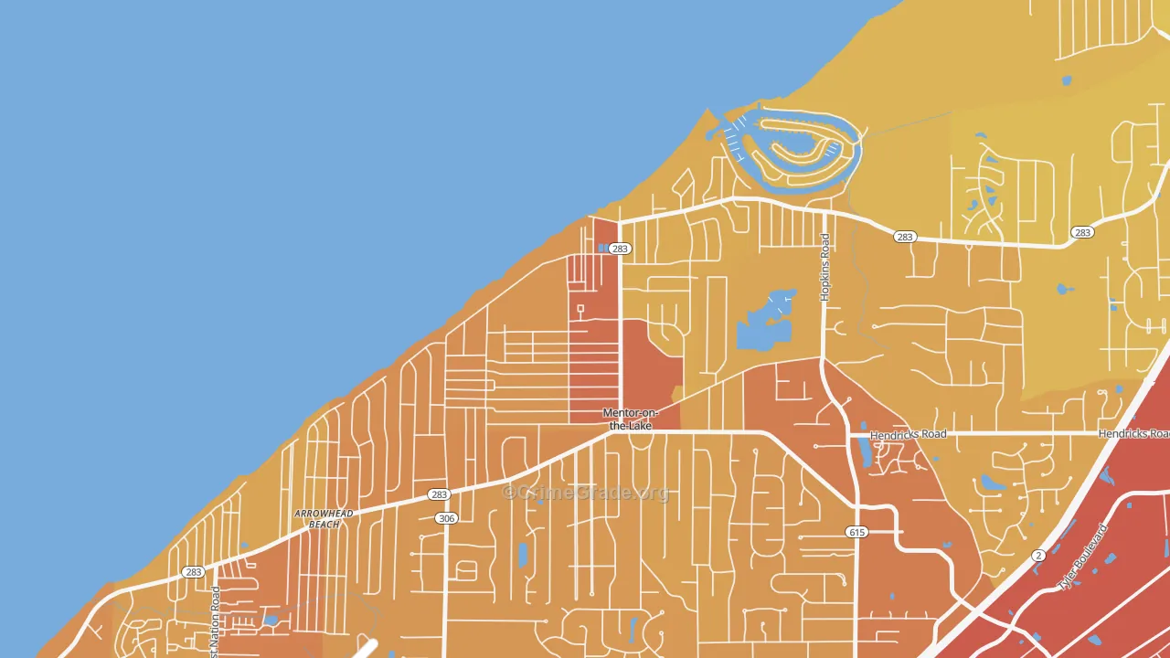 Mentor-on-the-Lake, OH Map of Drug-Related Crime Rates