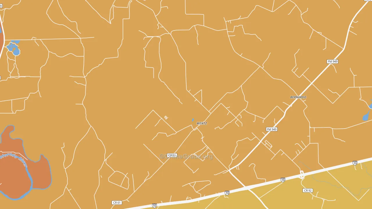 Mentz, TX Map of Drug-Related Crime Rates