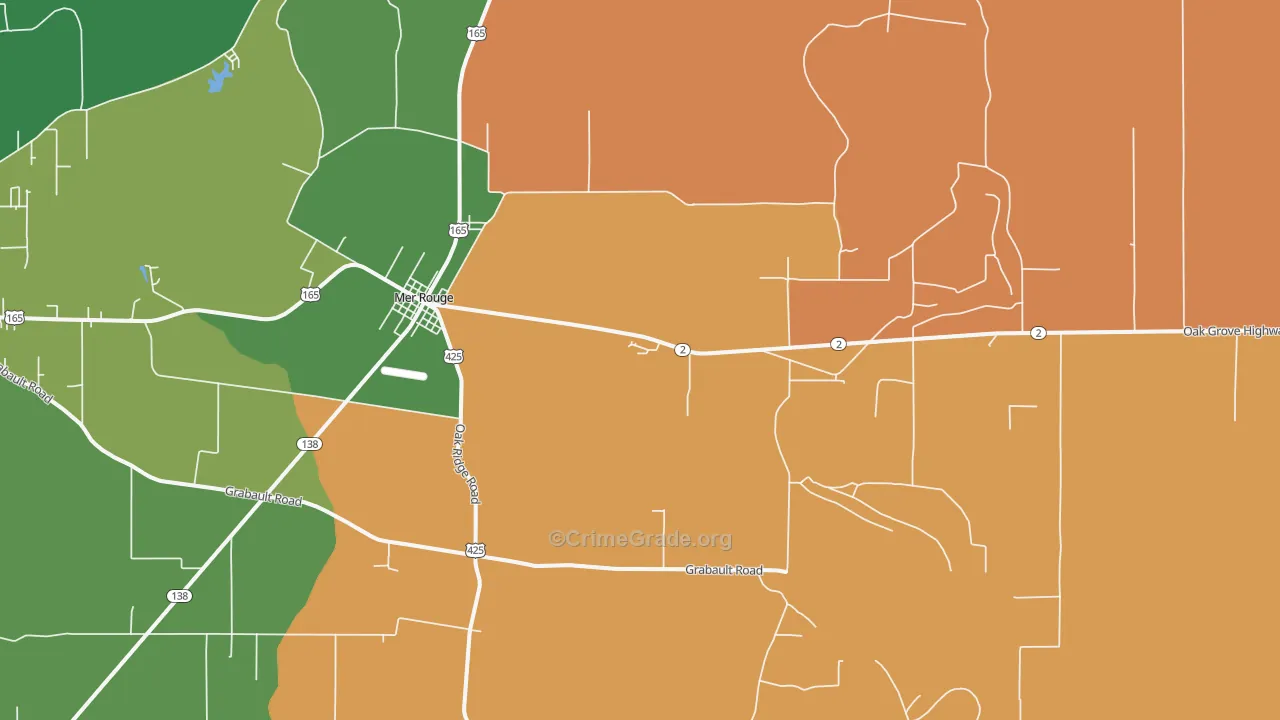 Mer Rouge, LA Map of Drug-Related Crime Rates