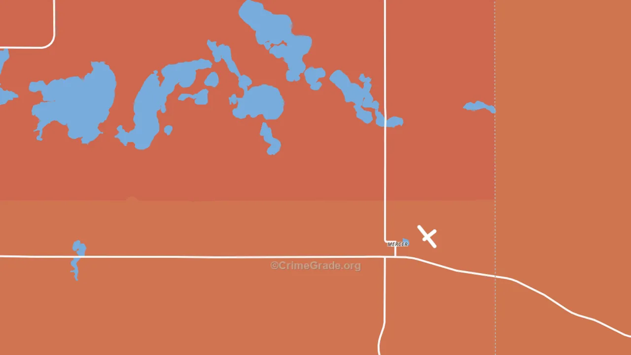 Mercer, ND Map of Drug-Related Crime Rates