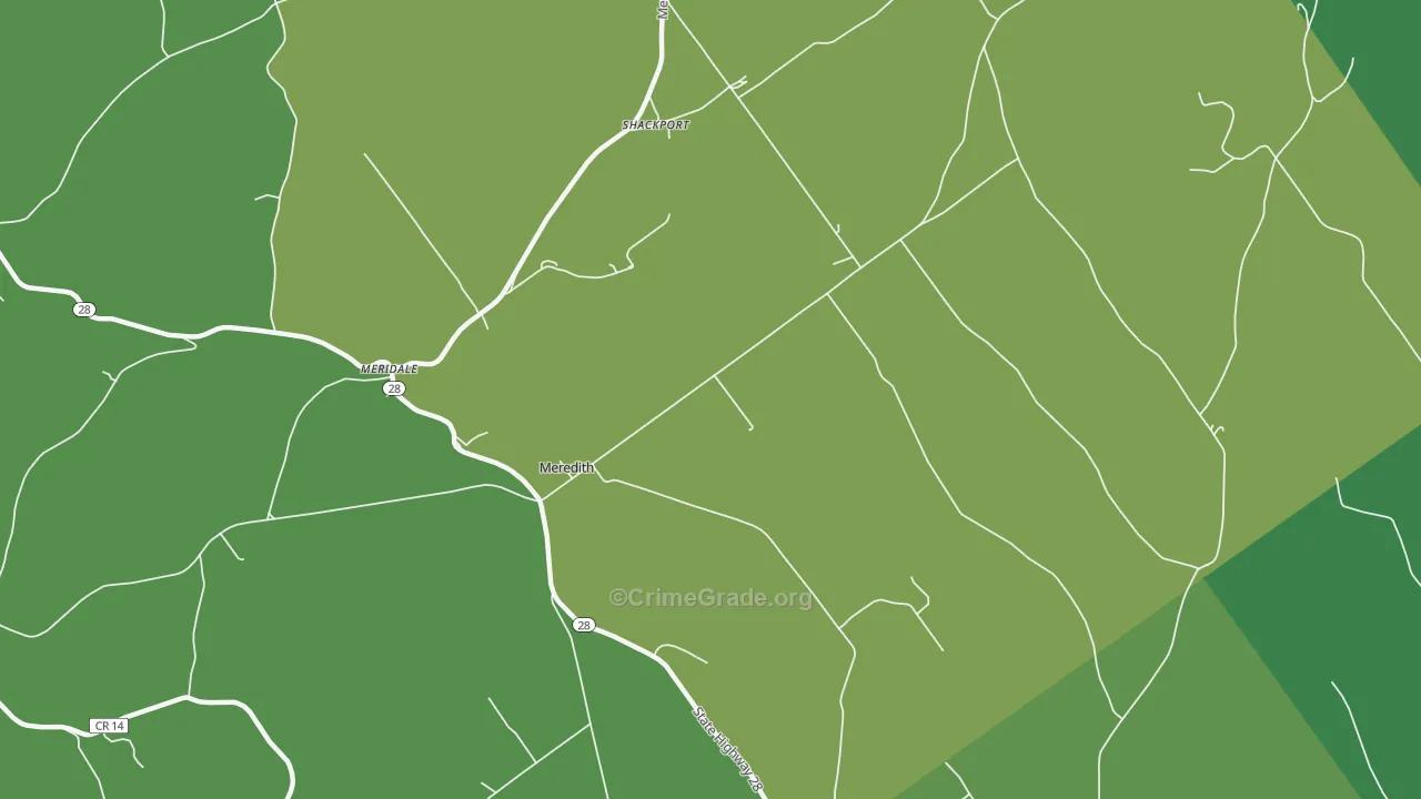Meredith, NY Map of Drug-Related Crime Rates