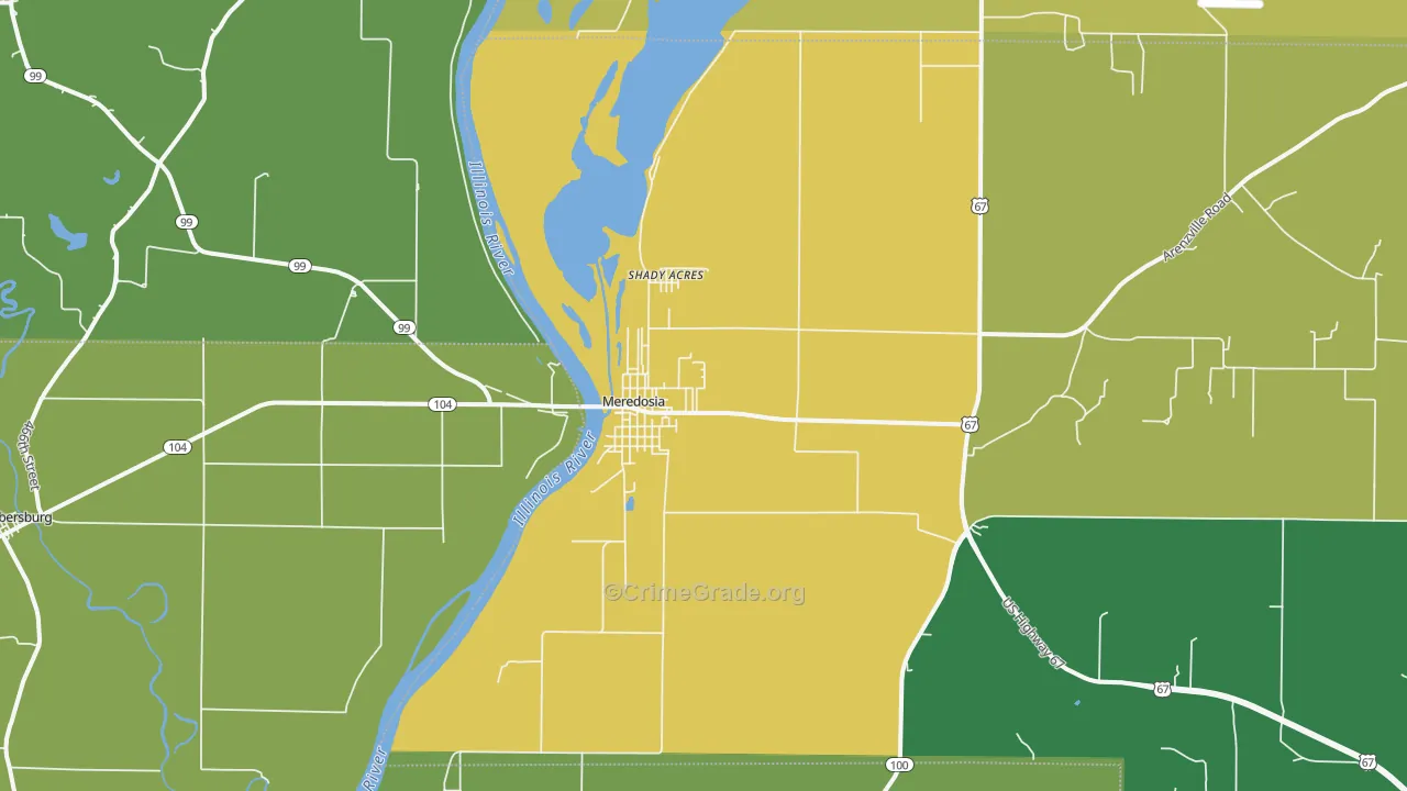 Meredosia, IL Map of Drug-Related Crime Rates