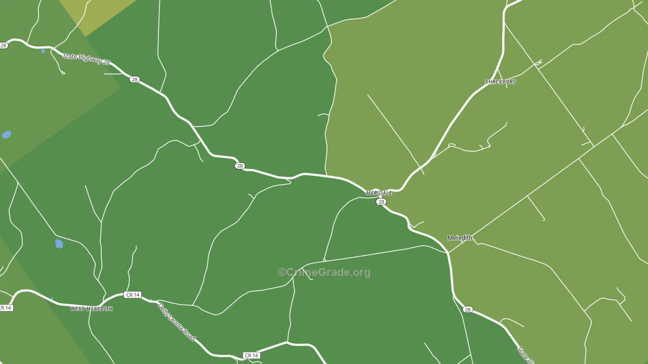 Meridale, NY Map of Drug-Related Crime Rates