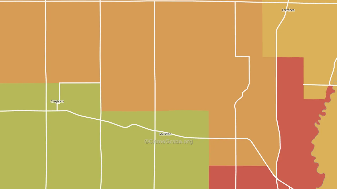 Meriden, IA Map of Drug-Related Crime Rates