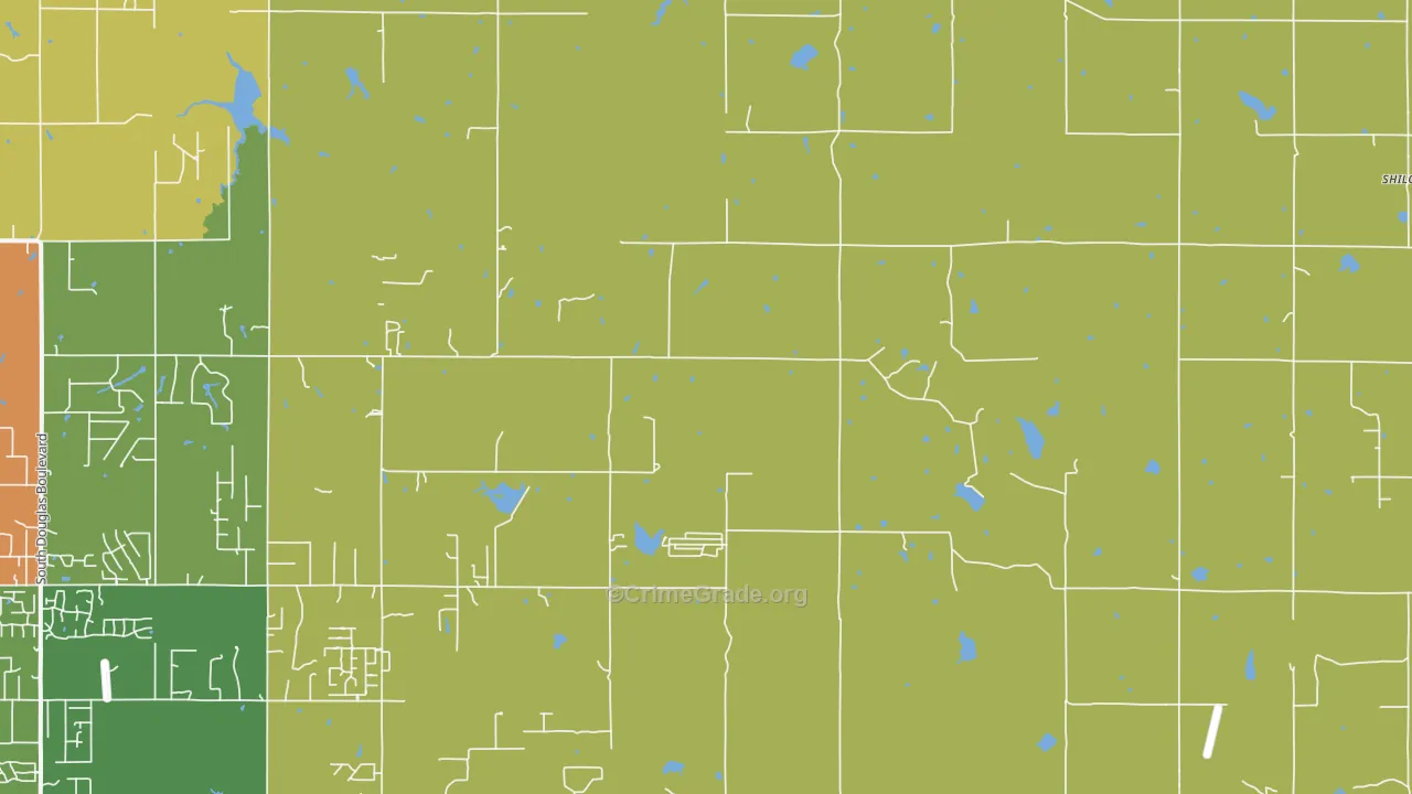 Meridian, OK Map of Drug-Related Crime Rates