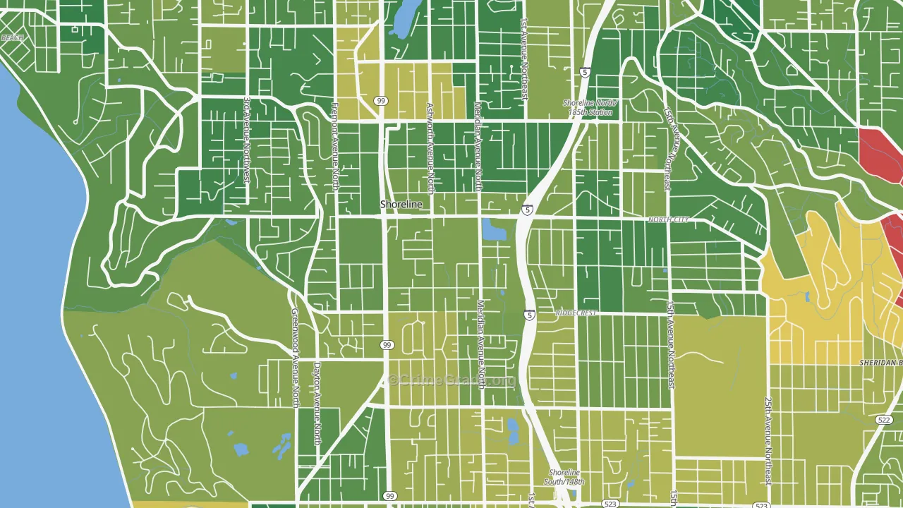 Meridian Park, Shoreline, WA Map of Drug-Related Crime Rates
