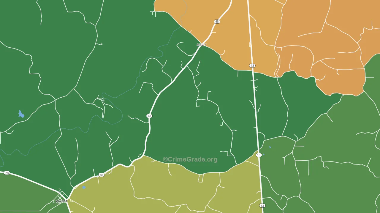 Merit, MS Map of Drug-Related Crime Rates