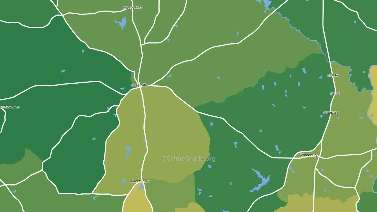 Meriwether County, GA Map of Drug-Related Crime Rates
