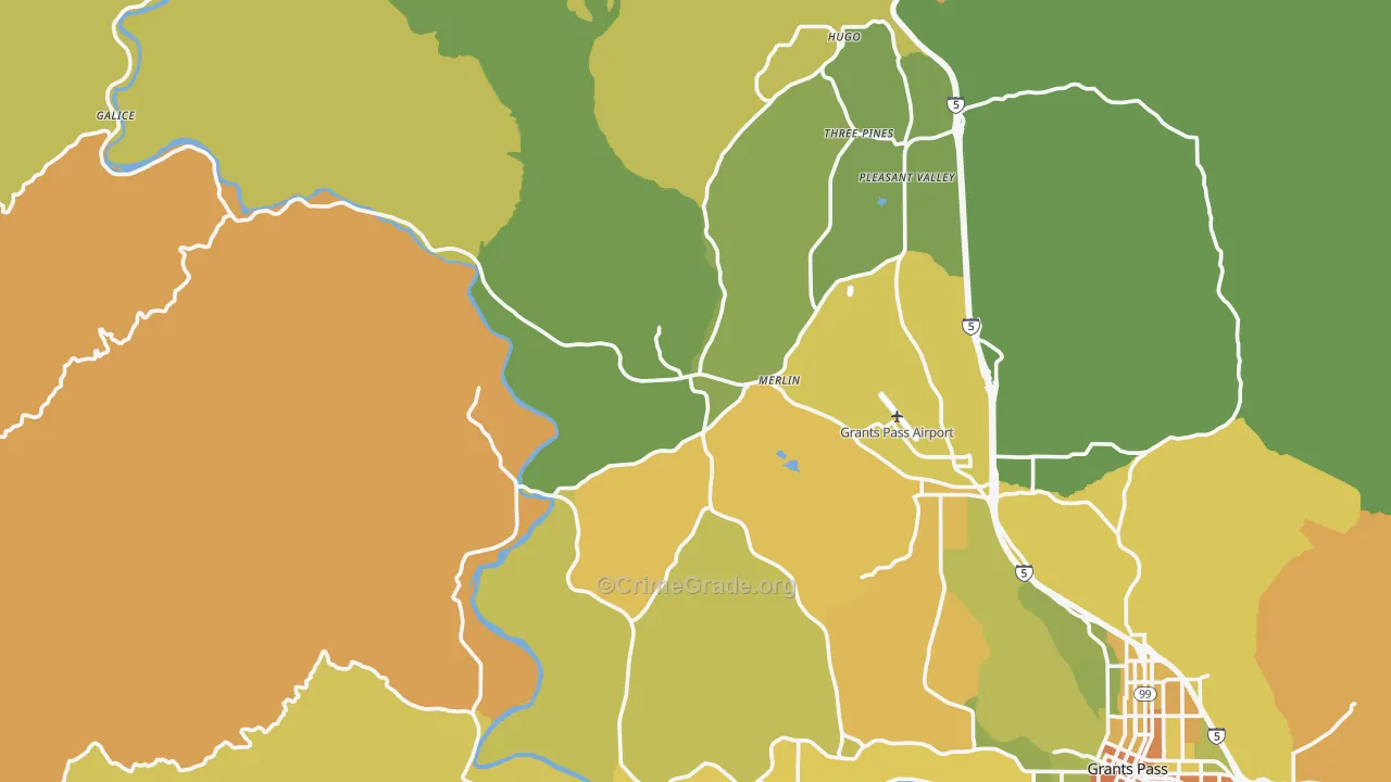 Merlin, OR Map of Drug-Related Crime Rates