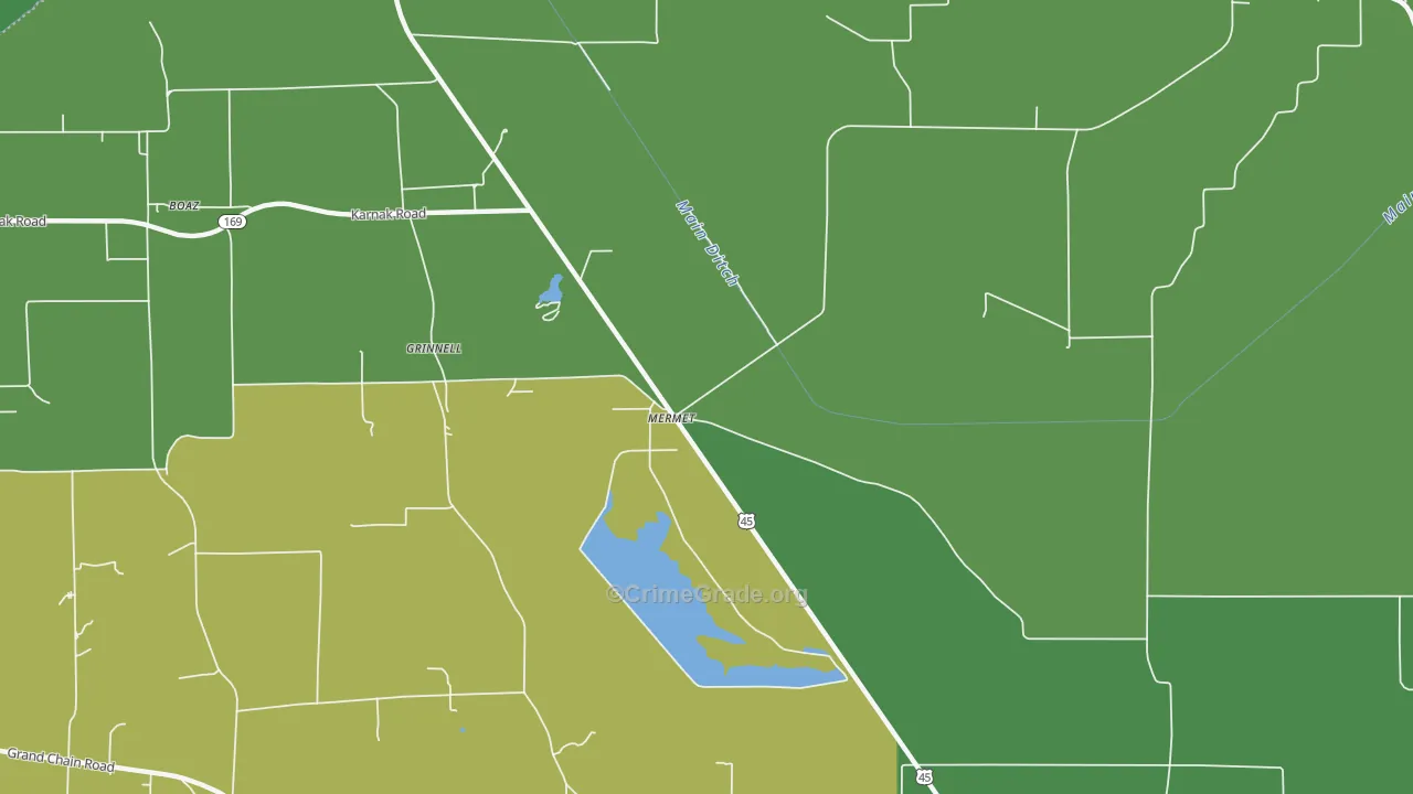 Mermet, IL Map of Drug-Related Crime Rates