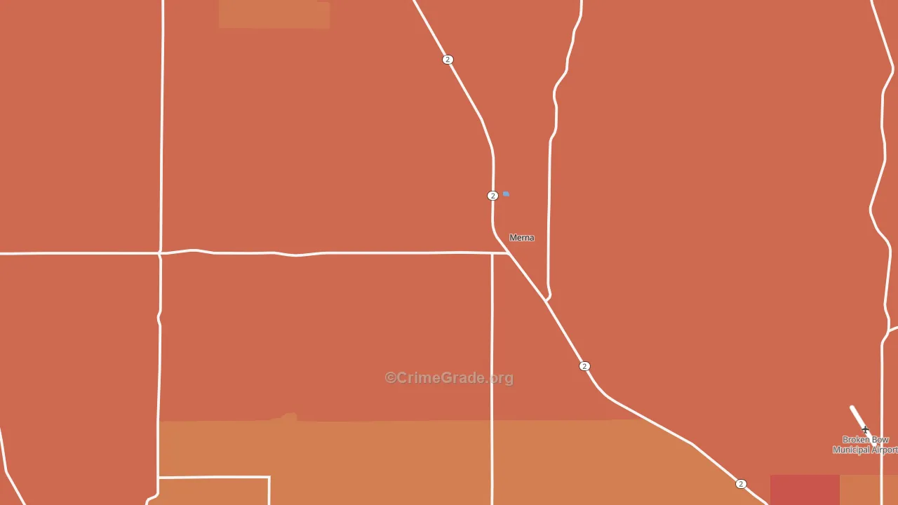 Merna, NE Map of Drug-Related Crime Rates