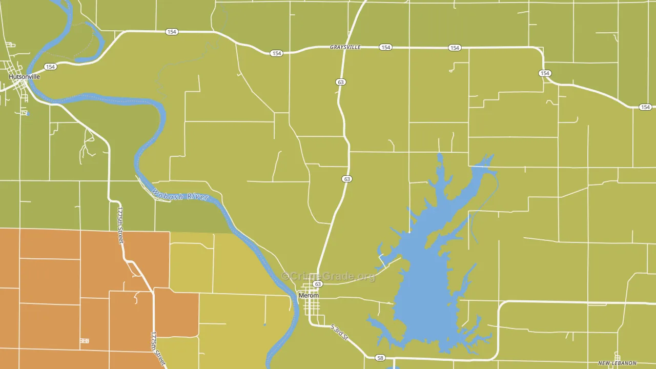 Merom, IN Map of Drug-Related Crime Rates