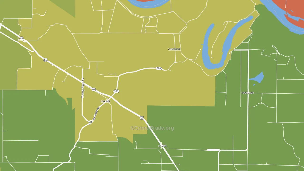 Meroney, AR Map of Drug-Related Crime Rates