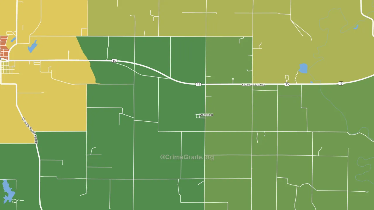 Merriam, IL Map of Drug-Related Crime Rates