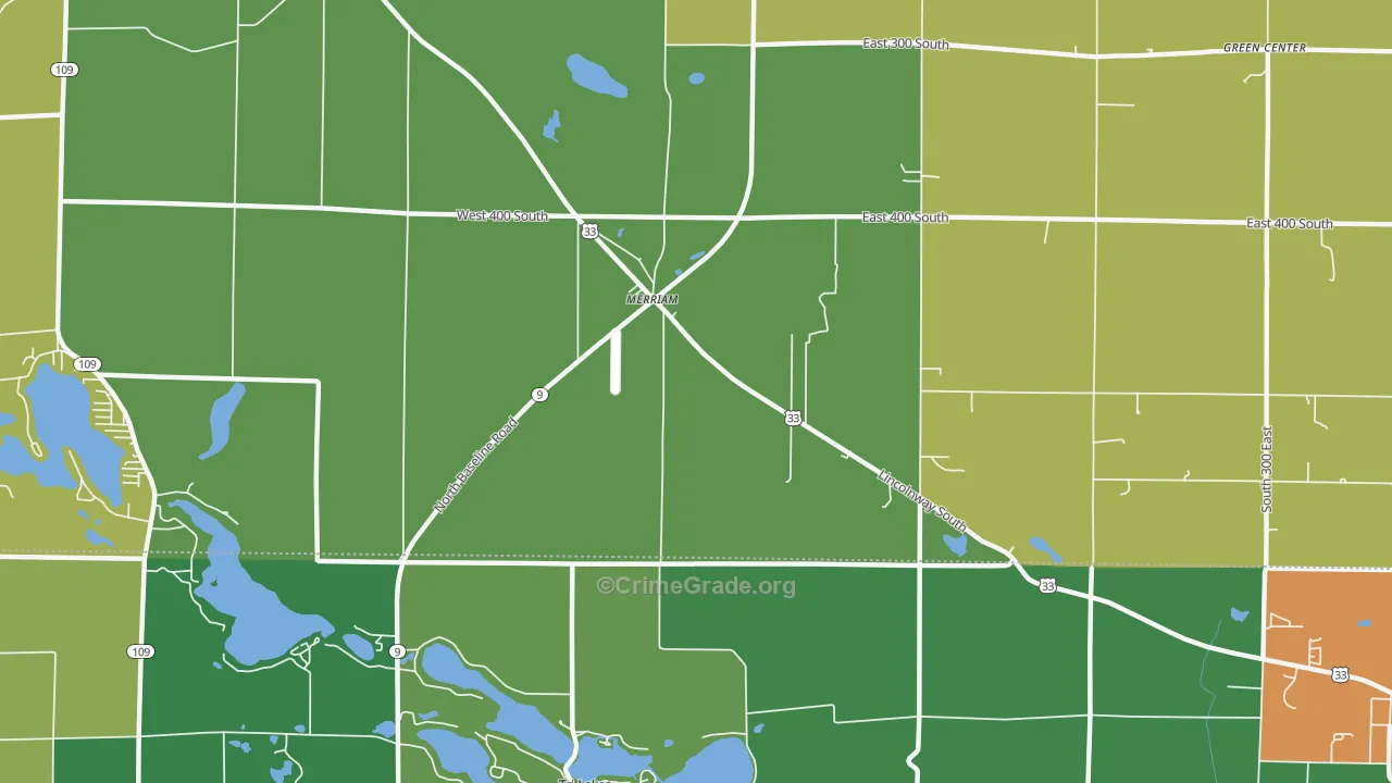 Merriam, IN Map of Drug-Related Crime Rates