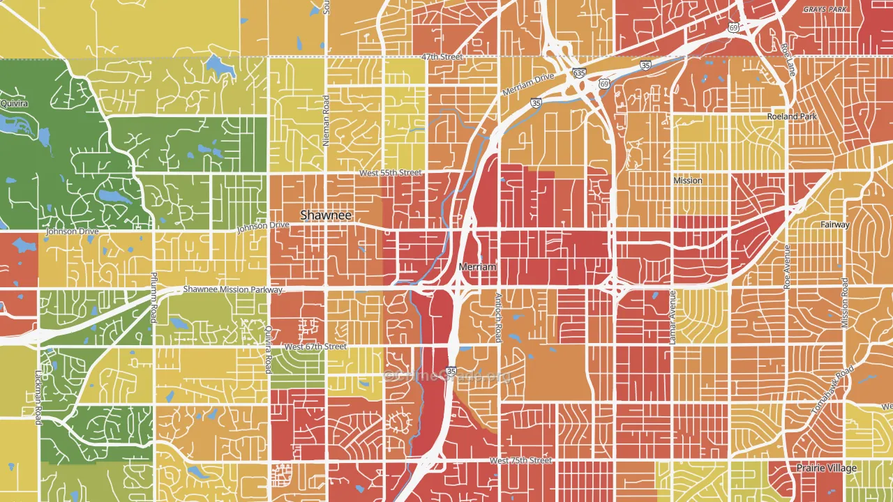 Merriam, KS Map of Drug-Related Crime Rates