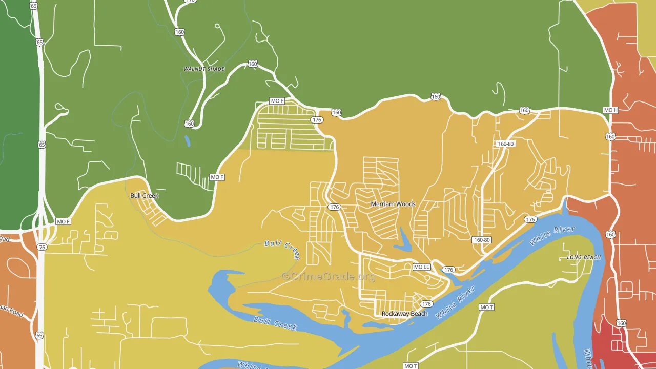 Merriam Woods, MO Map of Drug-Related Crime Rates