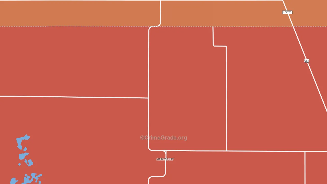 Merricourt, ND Map of Drug-Related Crime Rates
