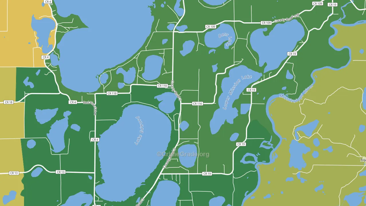 Merrifield, MN Map of Drug-Related Crime Rates