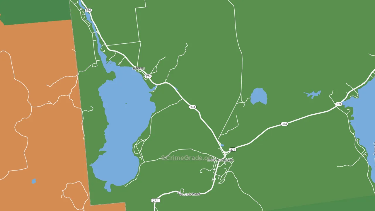 Merrill, NY Map of Drug-Related Crime Rates
