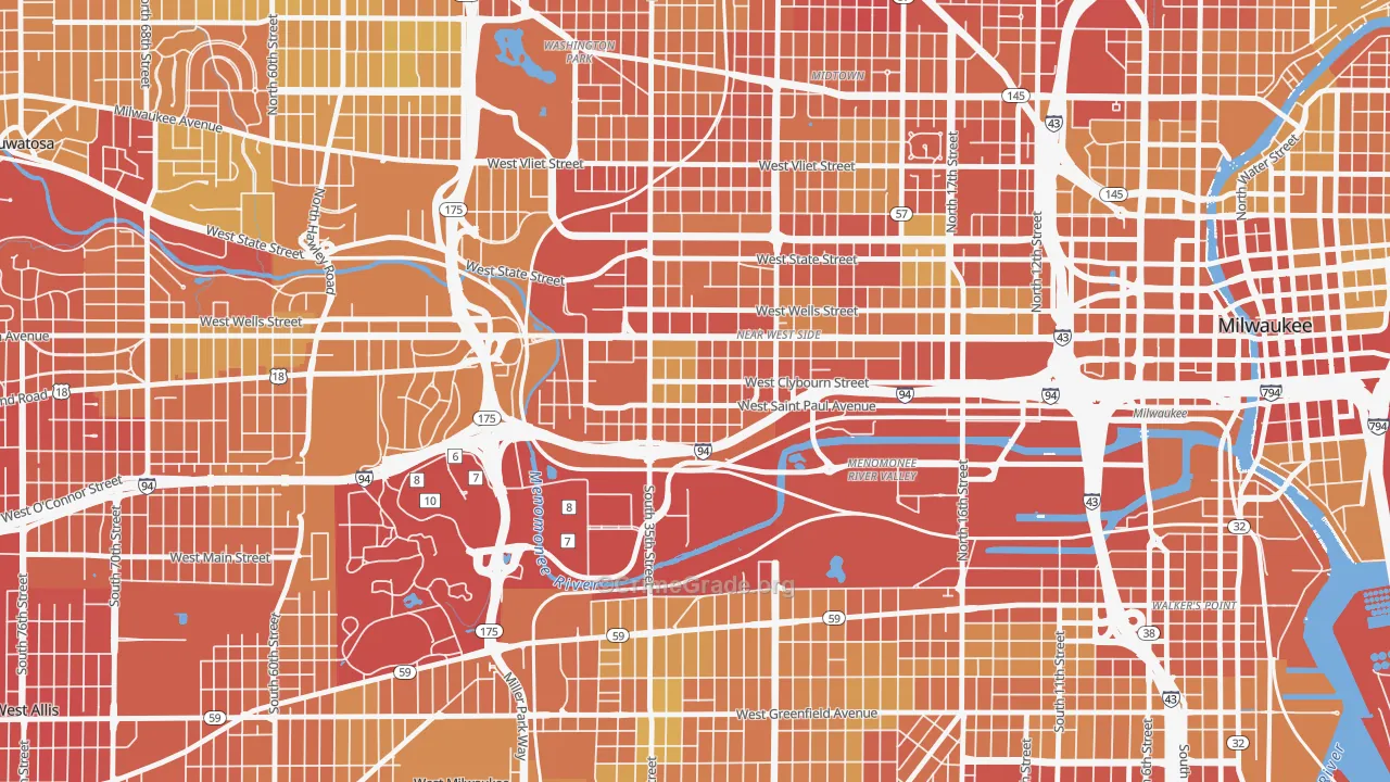 Merrill Park, Milwaukee, WI Map of Drug-Related Crime Rates