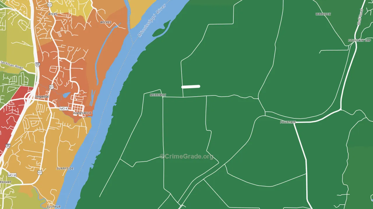 Merrimac, IL Map of Drug-Related Crime Rates
