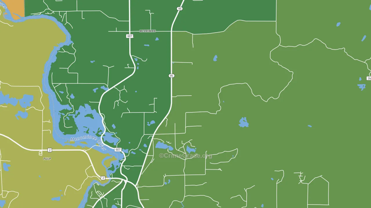 Merriman, MI Map of Drug-Related Crime Rates