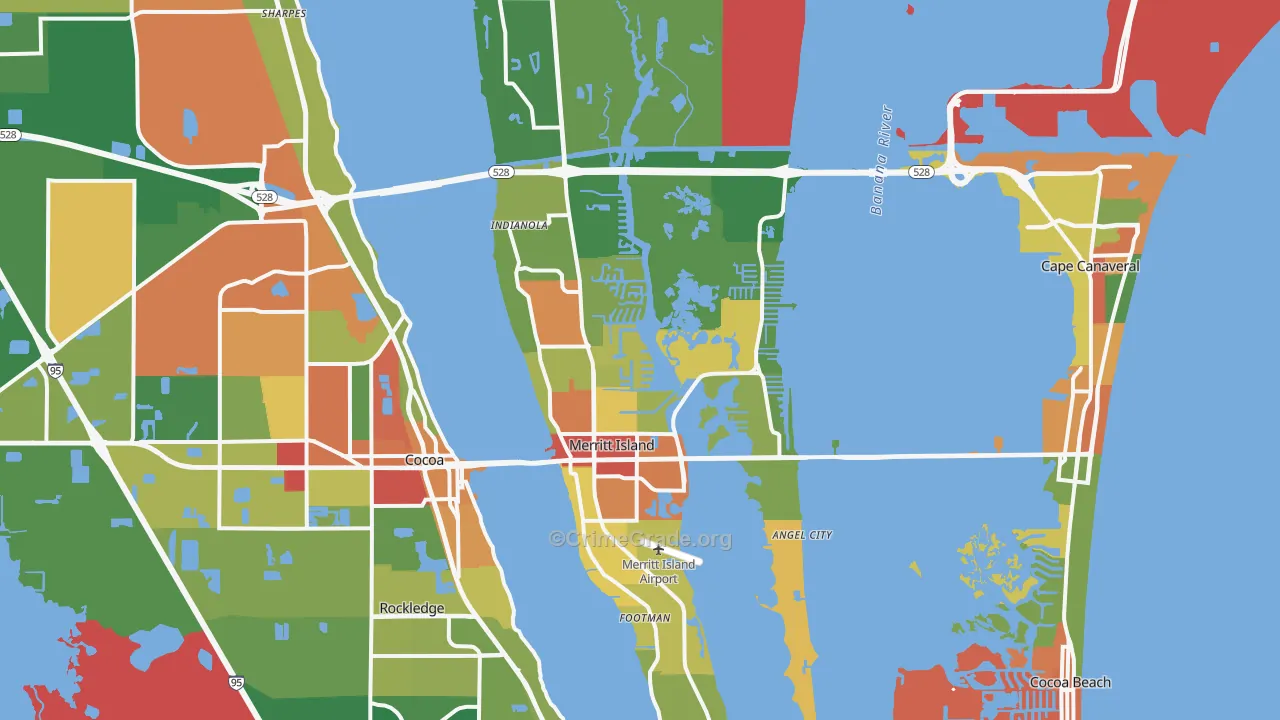 Merritt Island, FL Map of Drug-Related Crime Rates