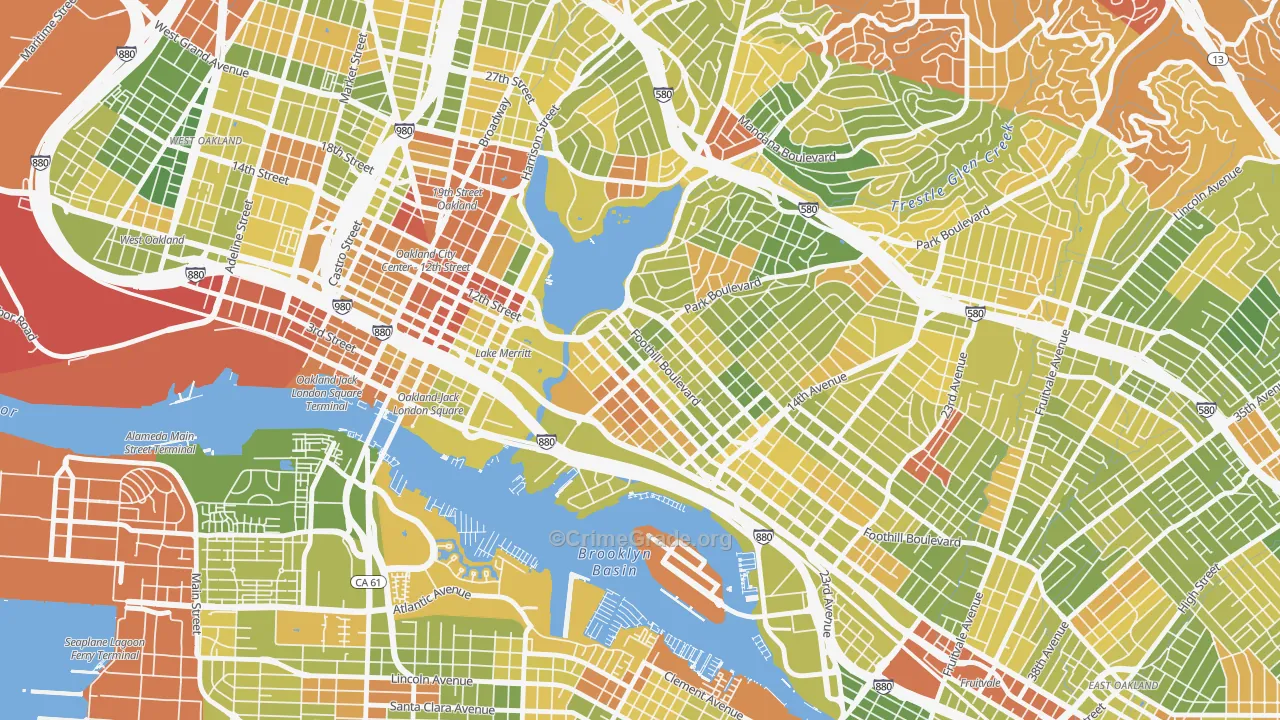 Merritt, Oakland, CA Map of Drug-Related Crime Rates