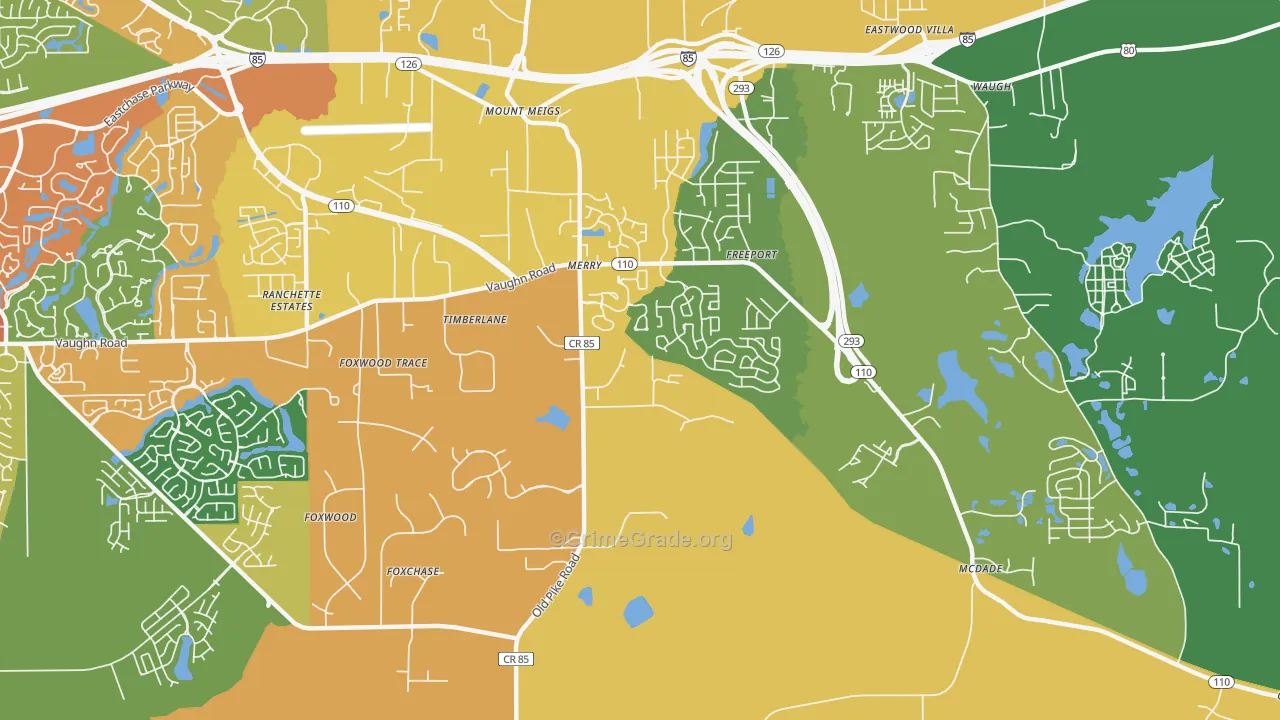 Merry, AL Map of Drug-Related Crime Rates