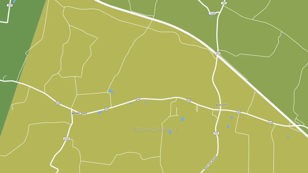 Merry Oaks, KY Map of Drug-Related Crime Rates
