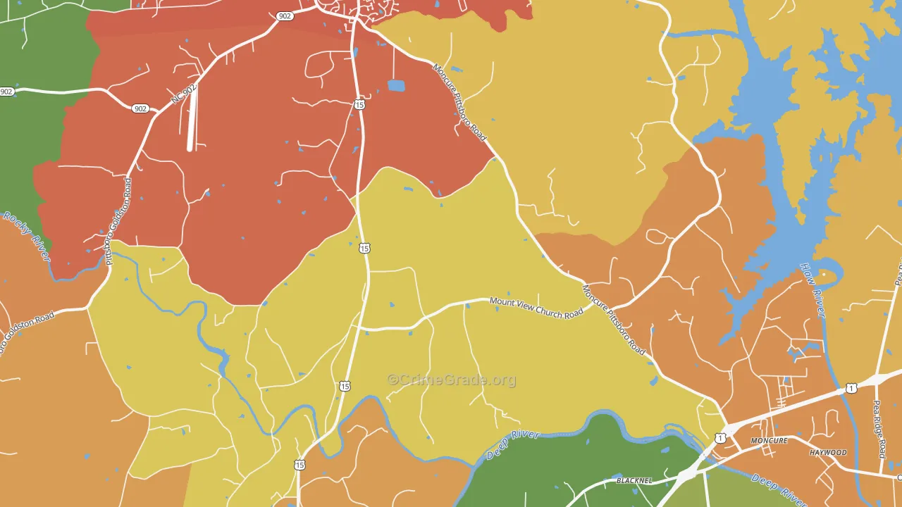 Merry Oaks, NC Map of Drug-Related Crime Rates