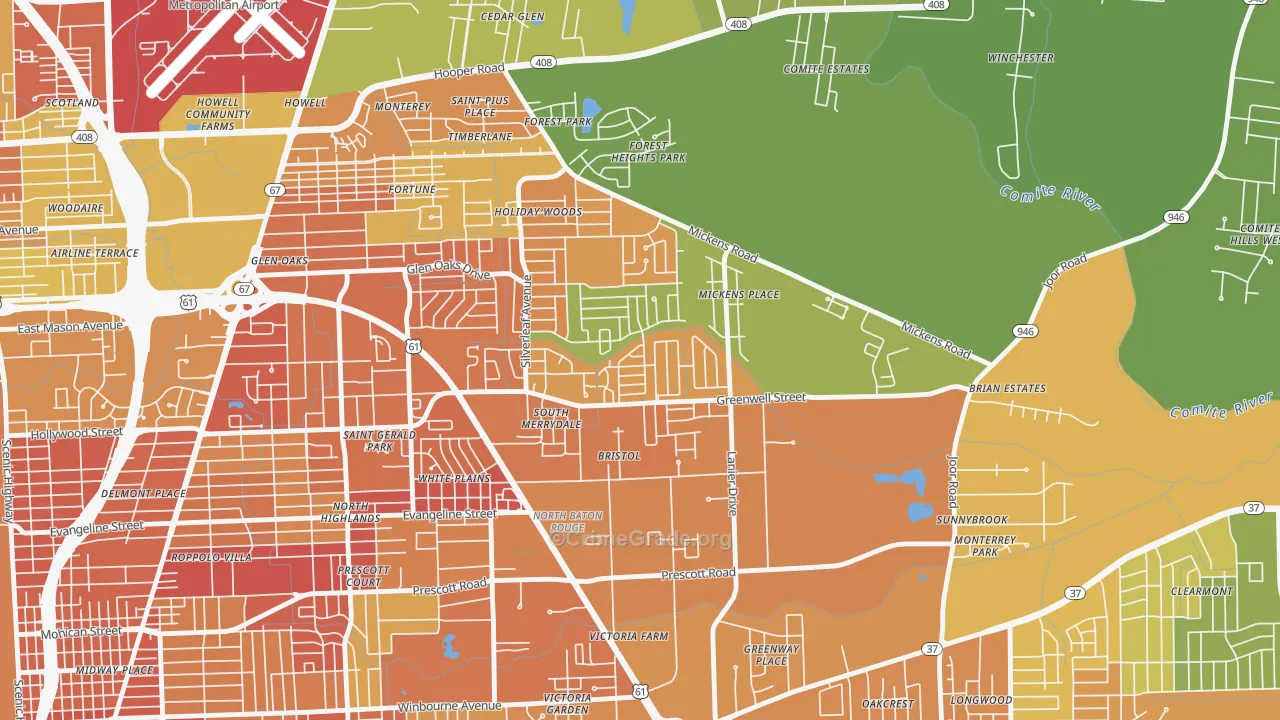 Merrydale, LA Map of Drug-Related Crime Rates