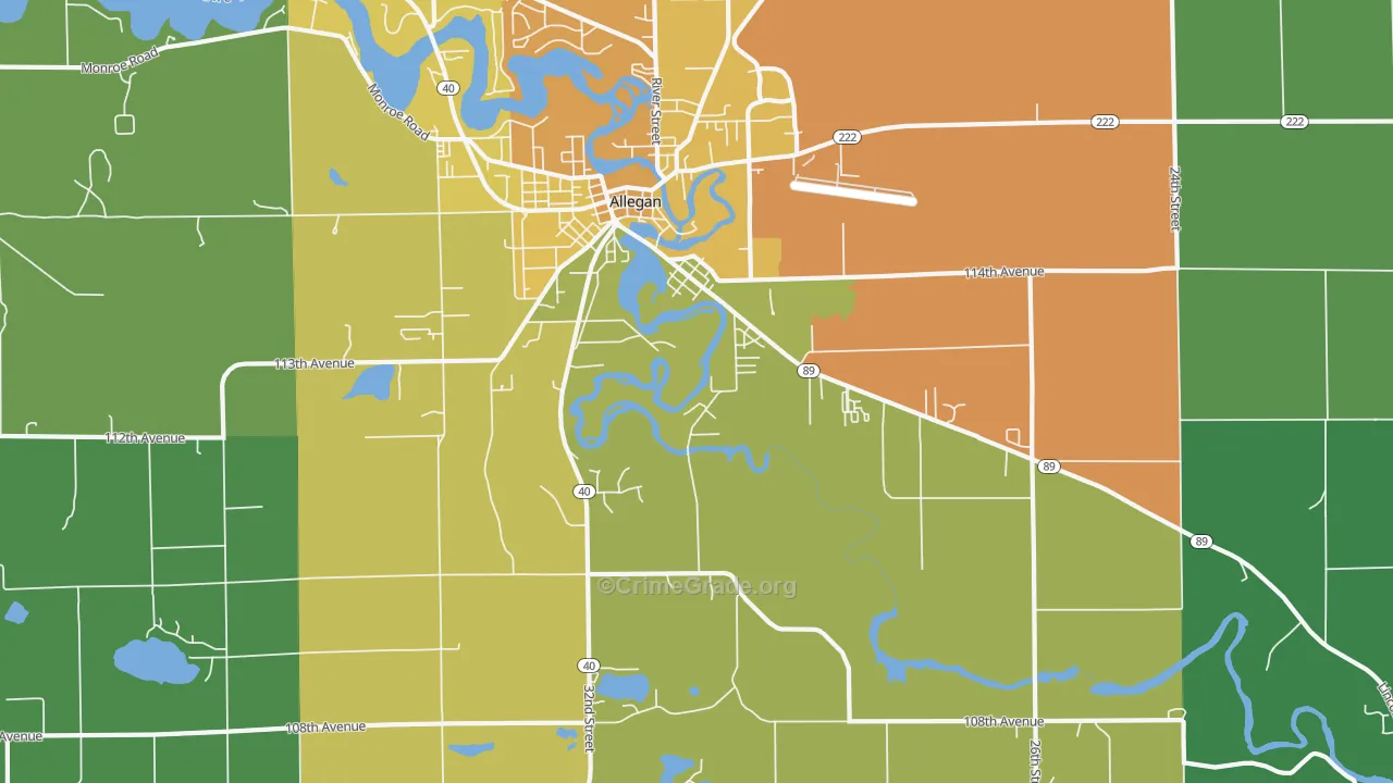 Merson, MI Map of Drug-Related Crime Rates