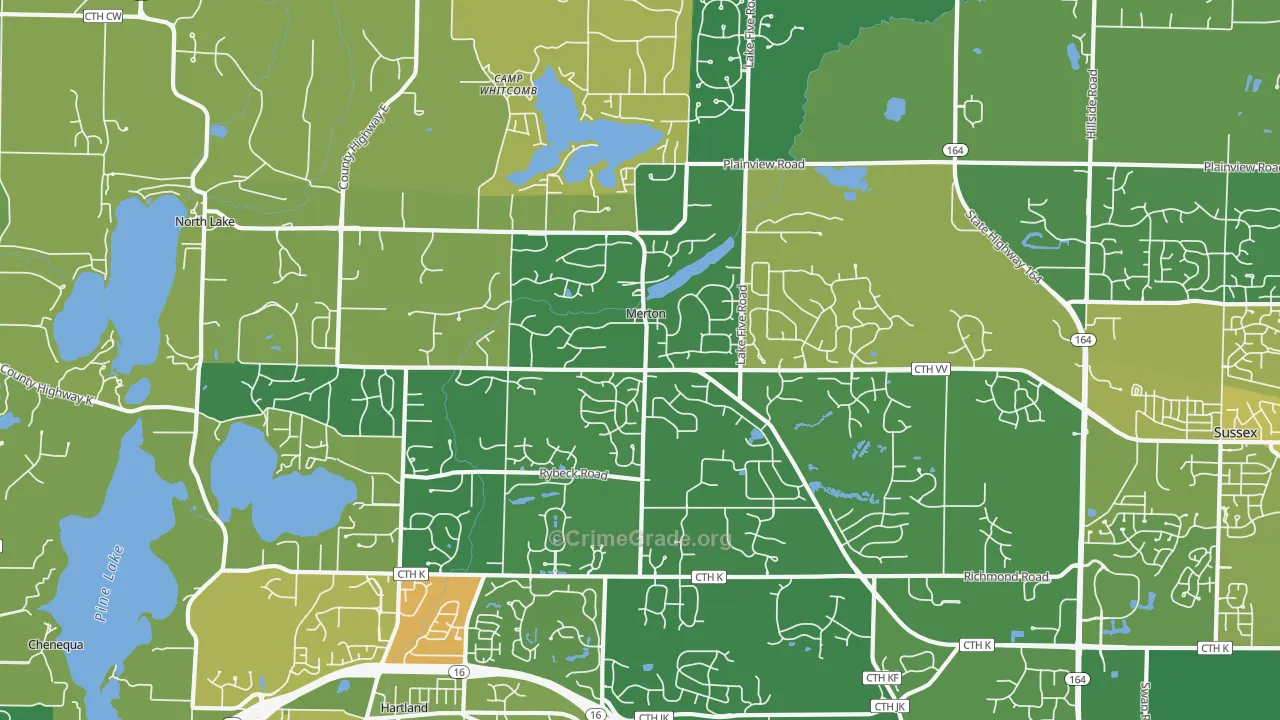 Merton, WI Map of Drug-Related Crime Rates