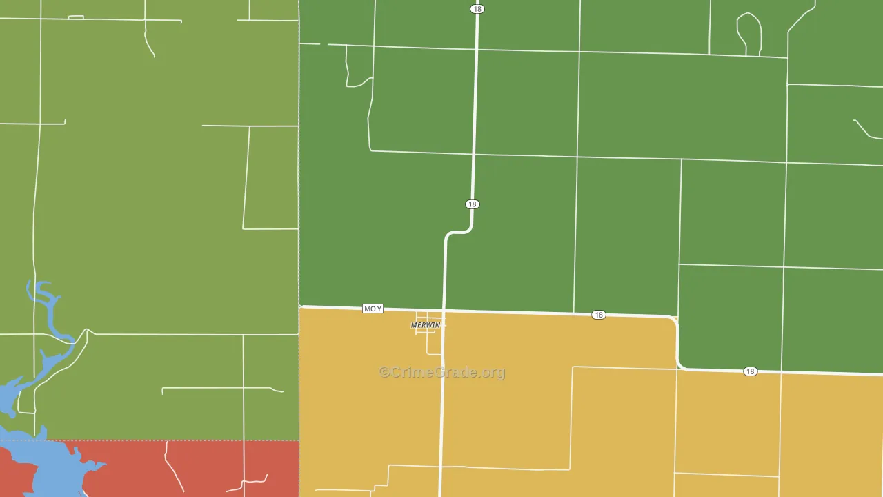 Merwin, MO Map of Drug-Related Crime Rates