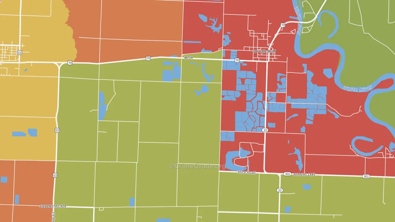 Mesa, AR Map of Drug-Related Crime Rates