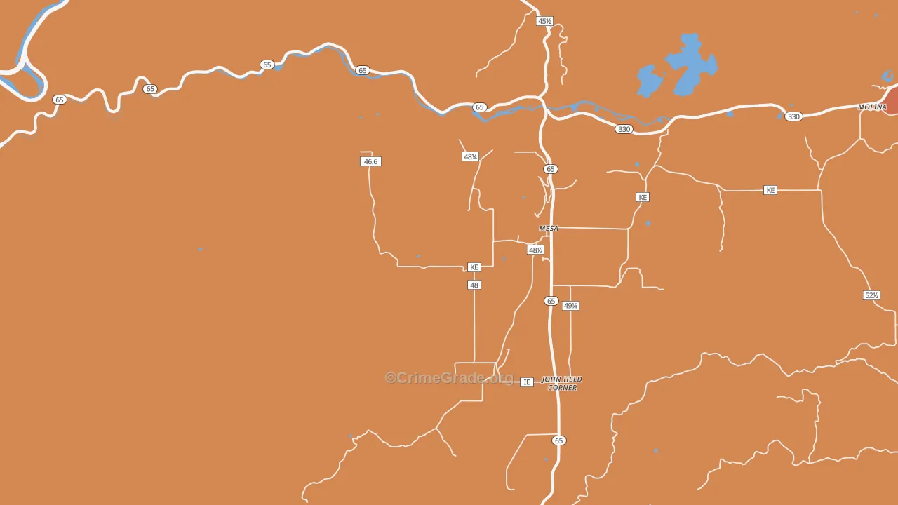 Mesa, CO Map of Drug-Related Crime Rates