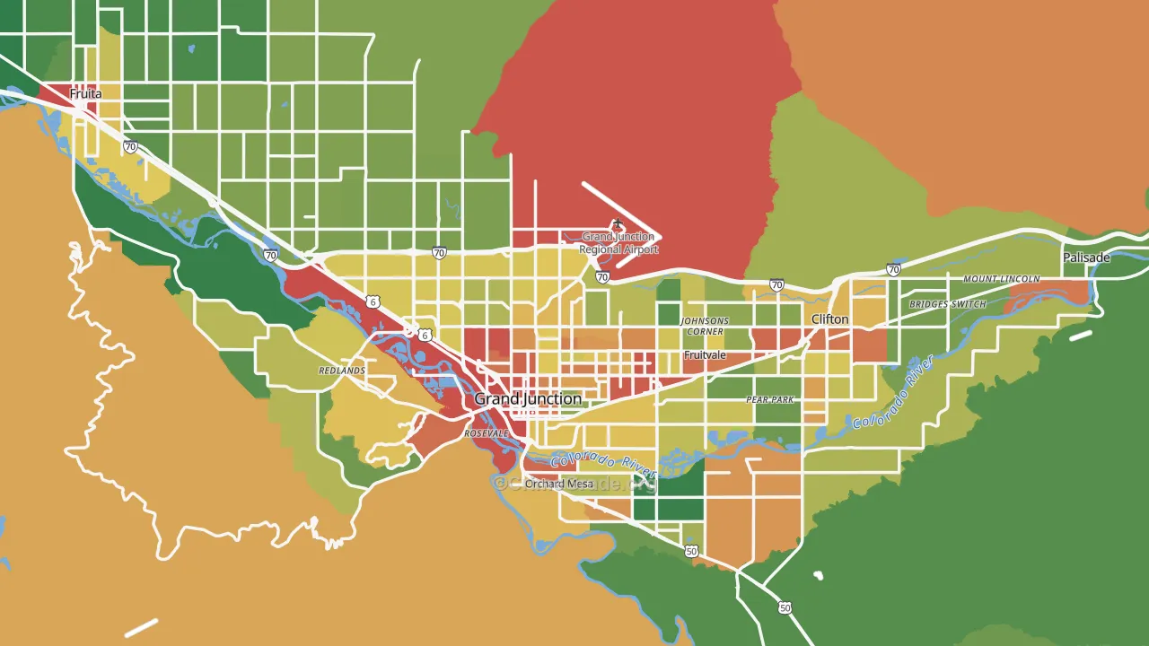Mesa County, CO Map of Drug-Related Crime Rates