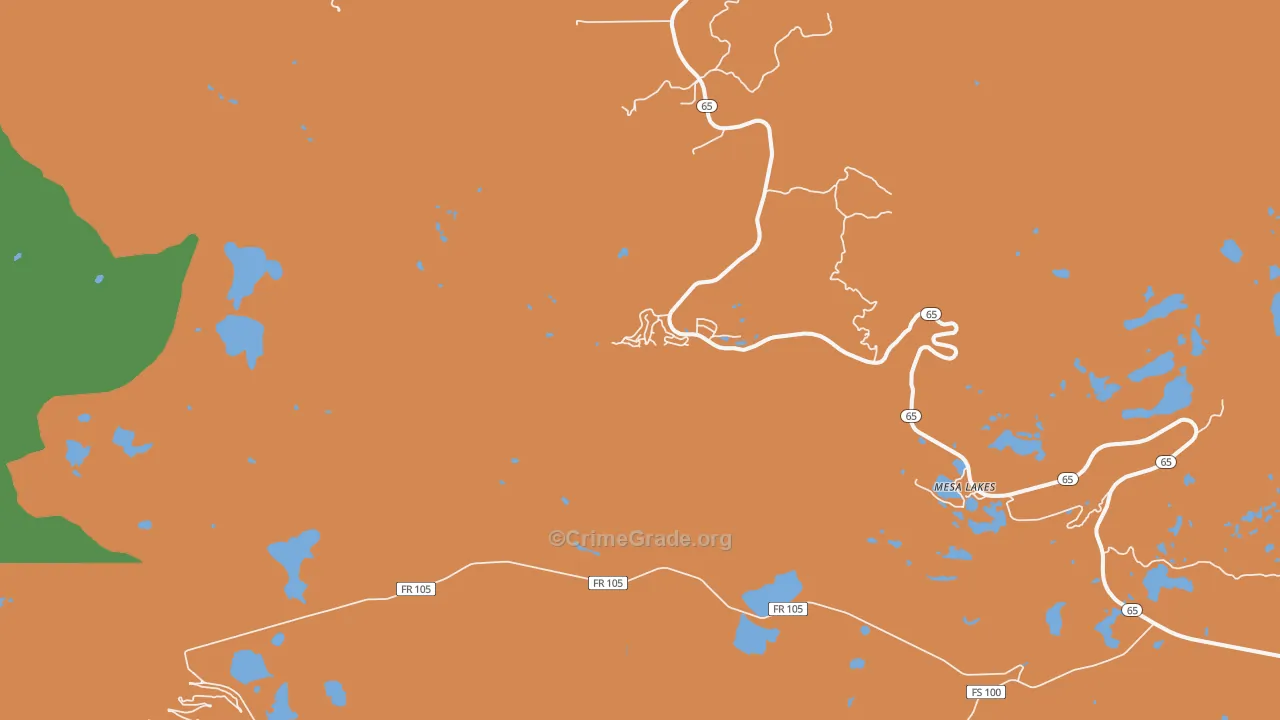 Mesa Lakes, CO Map of Drug-Related Crime Rates