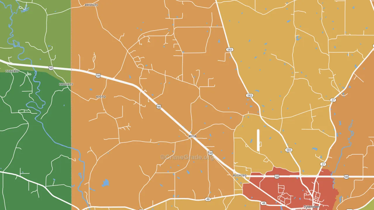 Mesa, MS Map of Drug-Related Crime Rates