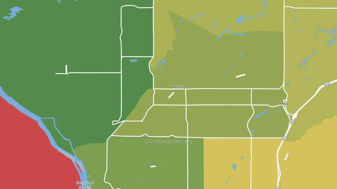 Mesa, WA Map of Drug-Related Crime Rates
