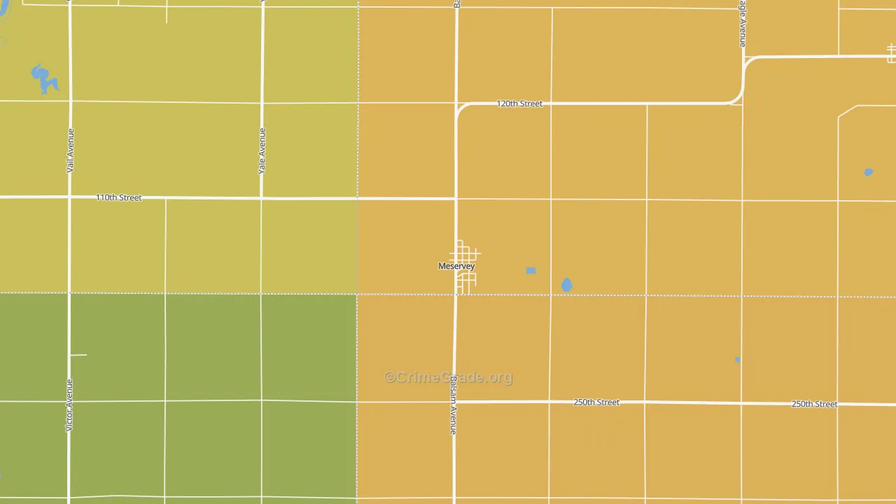 Meservey, IA Map of Drug-Related Crime Rates