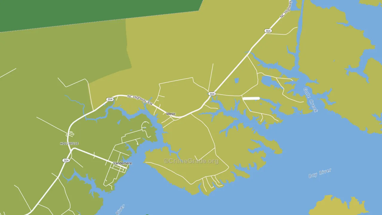 Mesic, NC Map of Drug-Related Crime Rates