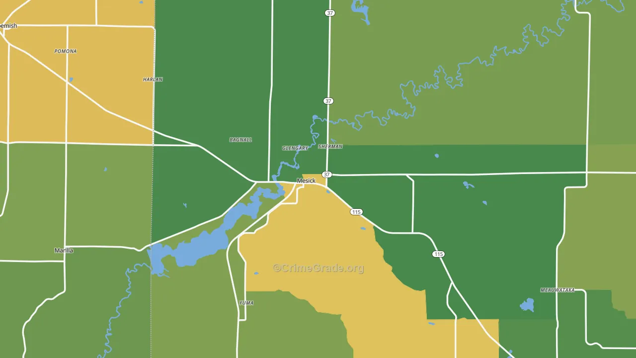 Mesick, MI Map of Drug-Related Crime Rates
